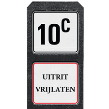 Bermpaal 1250x150x40mm met twee reflecterende bordjes 119x109mm