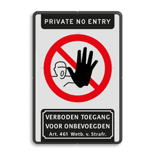 Aluminium informatiebord met een dubbel omgezette rand