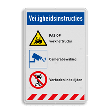 Veiligheidsbord met dubbel omgezette rand
