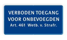 Aluminium informatiebord met een dubbel omgezette rand