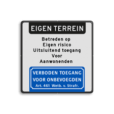 Aluminium informatiebord met een dubbel omgezette rand