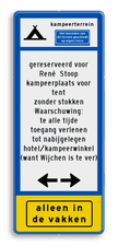Aluminium informatiebord met een dubbel omgezette rand