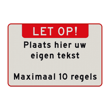 Aluminium informatiebord met een dubbel omgezette rand