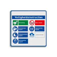 Veiligheidsbord met dubbel omgezette rand