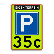 Aluminium informatiebord met dubbel omgezette rand