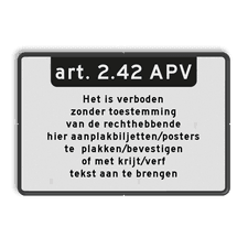 Aluminium informatiebord met een dubbel omgezette rand