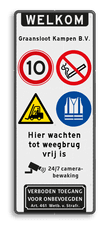 Aluminium informatiebord met een dubbel omgezette rand