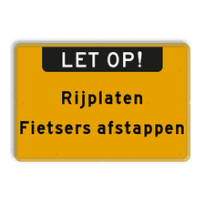 Aluminium informatiebord met een dubbel omgezette rand
