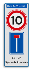 Aluminium informatiebord met een dubbel omgezette rand