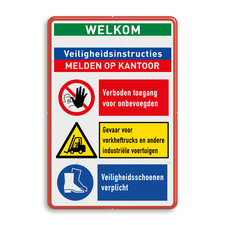 Veiligheidsbord met dubbel omgezette rand