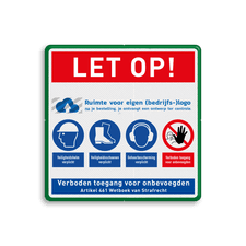 Veiligheidsbord met dubbel omgezette rand