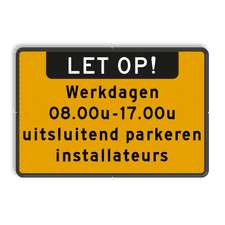 Aluminium informatiebord met een dubbel omgezette rand