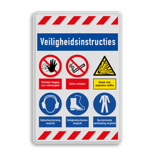 Veiligheidsbord met dubbel omgezette rand