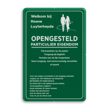 Openstellingsbord met een dubbel omgezette rand