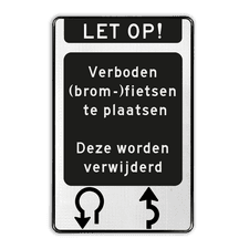 Aluminium informatiebord met een dubbel omgezette rand