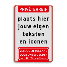 Aluminium informatiebord met dubbel omgezette rand
