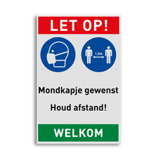 Veiligheidsbord vlak Alupanel (2mm)