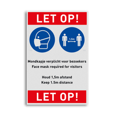 Veiligheidsbord vlak Alupanel (2mm)