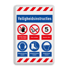 Veiligheidsbord met dubbel omgezette rand