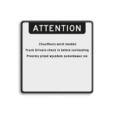 Aluminium informatiebord met een dubbel omgezette rand