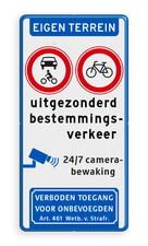 Aluminium informatiebord met een dubbel omgezette rand