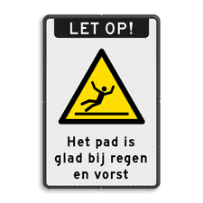 Aluminium informatiebord met dubbel omgezette rand