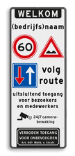 Aluminium informatiebord met een dubbel omgezette rand