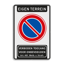 Aluminium informatiebord met dubbel omgezette rand