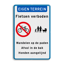 Aluminium informatiebord met dubbel omgezette rand