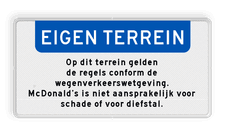 Aluminium informatiebord met een dubbel omgezette rand