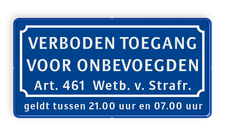 Aluminium informatiebord met een dubbel omgezette rand