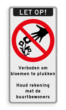 Aluminium informatiebord met een dubbel omgezette rand