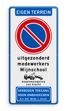 Aluminium informatiebord met een dubbel omgezette rand