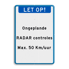 Aluminium informatiebord met dubbel omgezette rand
