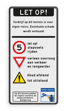 Aluminium informatiebord met een dubbel omgezette rand