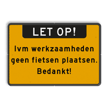 Aluminium informatiebord met een dubbel omgezette rand