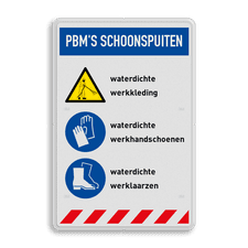 Veiligheidsbord met dubbel omgezette rand