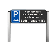 Aluminium parkeerbord met aluminium geborstelde staanders 1000x30x30mm