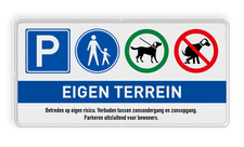 Aluminium informatiebord met een dubbel omgezette rand