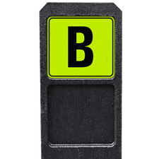Bermpaal 1250x150x40mm met fluorescerend bordje 119x109mm