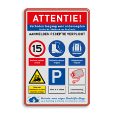 Veiligheidsbord met dubbel omgezette rand