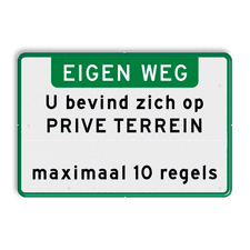 Aluminium informatiebord met een dubbel omgezette rand