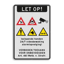 Aluminium informatiebord met dubbel omgezette rand