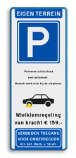 Aluminium informatiebord met een dubbel omgezette rand