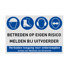 Veiligheidsbord vlak Alupanel (2mm)