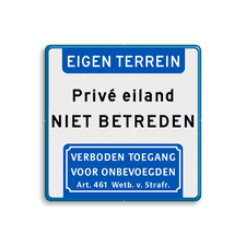 Aluminium informatiebord met een dubbel omgezette rand