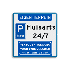 Aluminium informatiebord met een dubbel omgezette rand