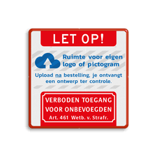 Aluminium informatiebord met een dubbel omgezette rand