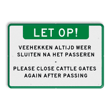 Aluminium informatiebord met een dubbel omgezette rand