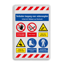 Veiligheidsbord met dubbel omgezette rand